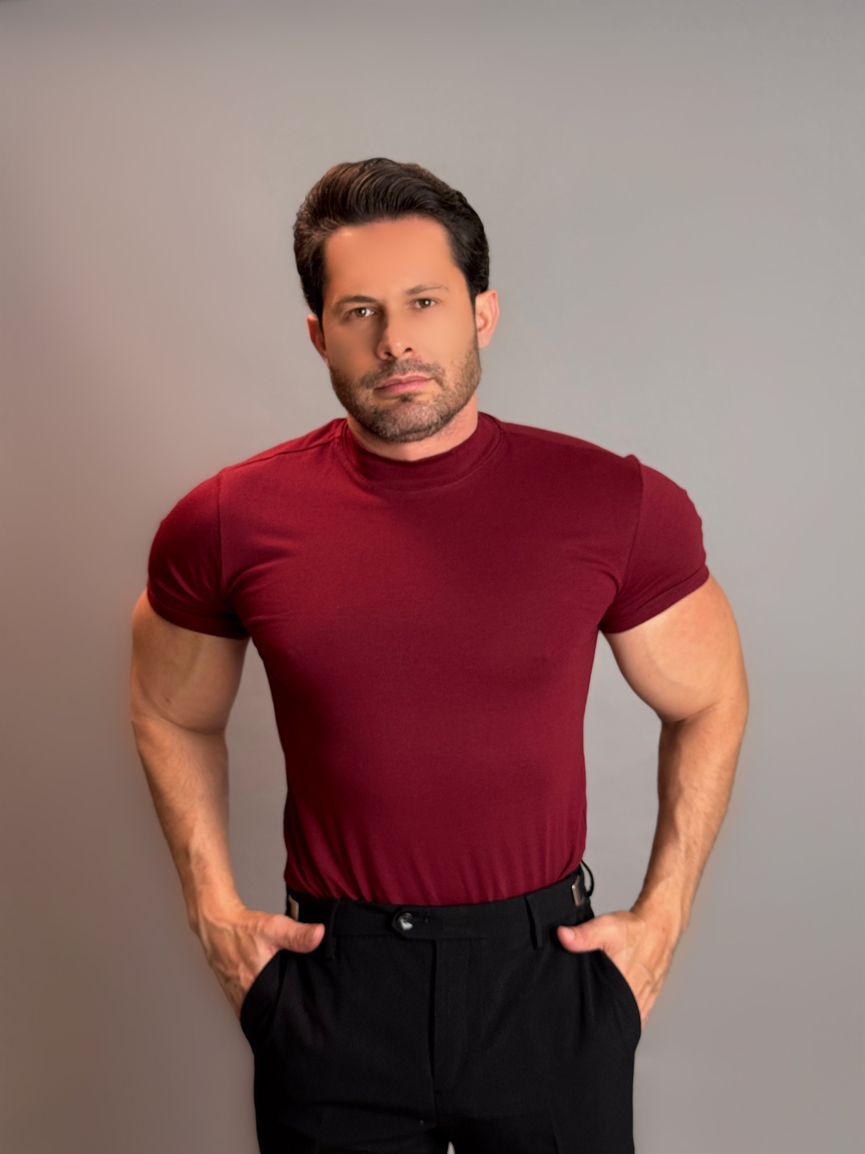 T-Shirt Masculina Gola Alta Techno Cotton