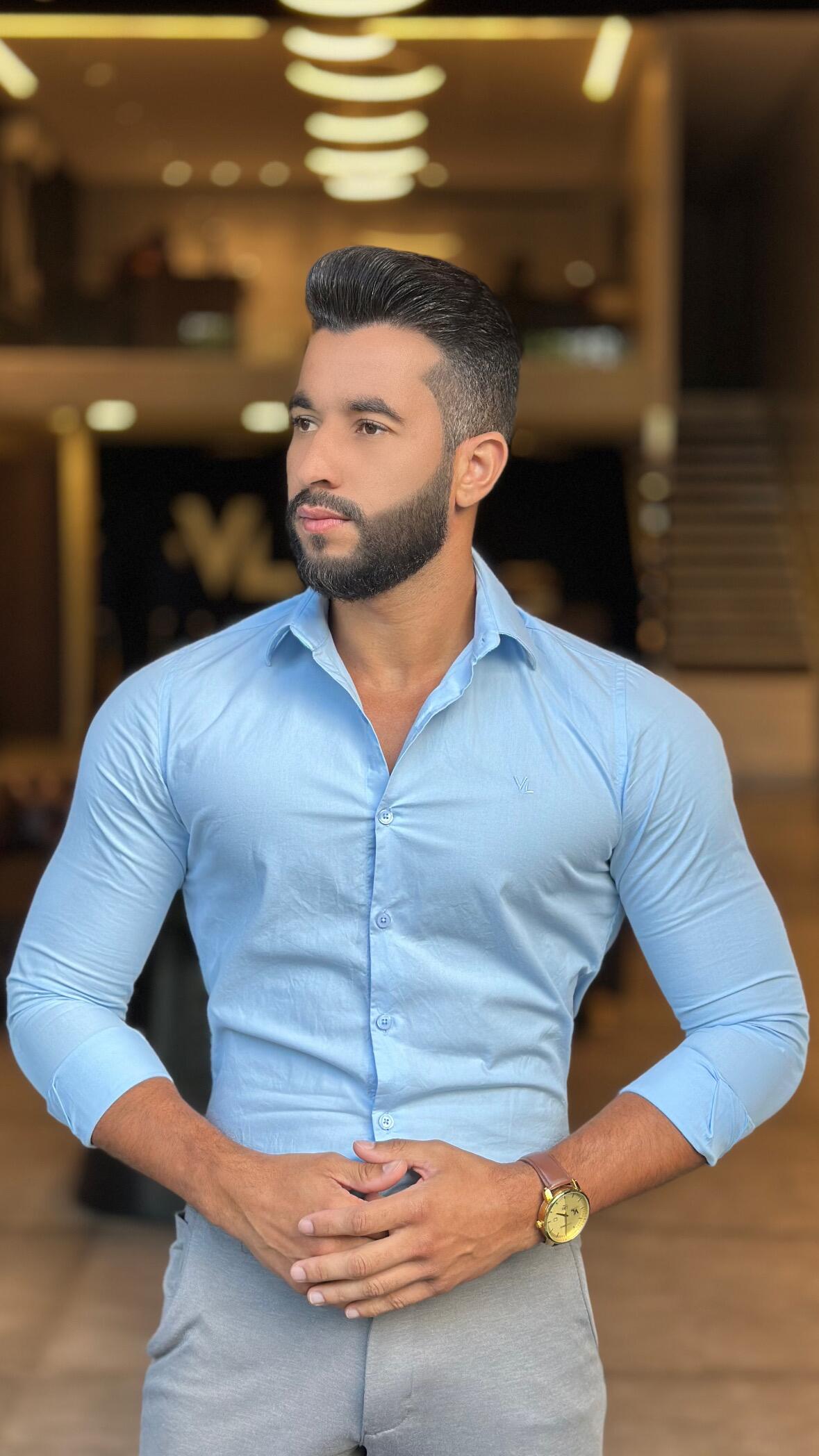 Camisa Social Slim Masculina Fio 60