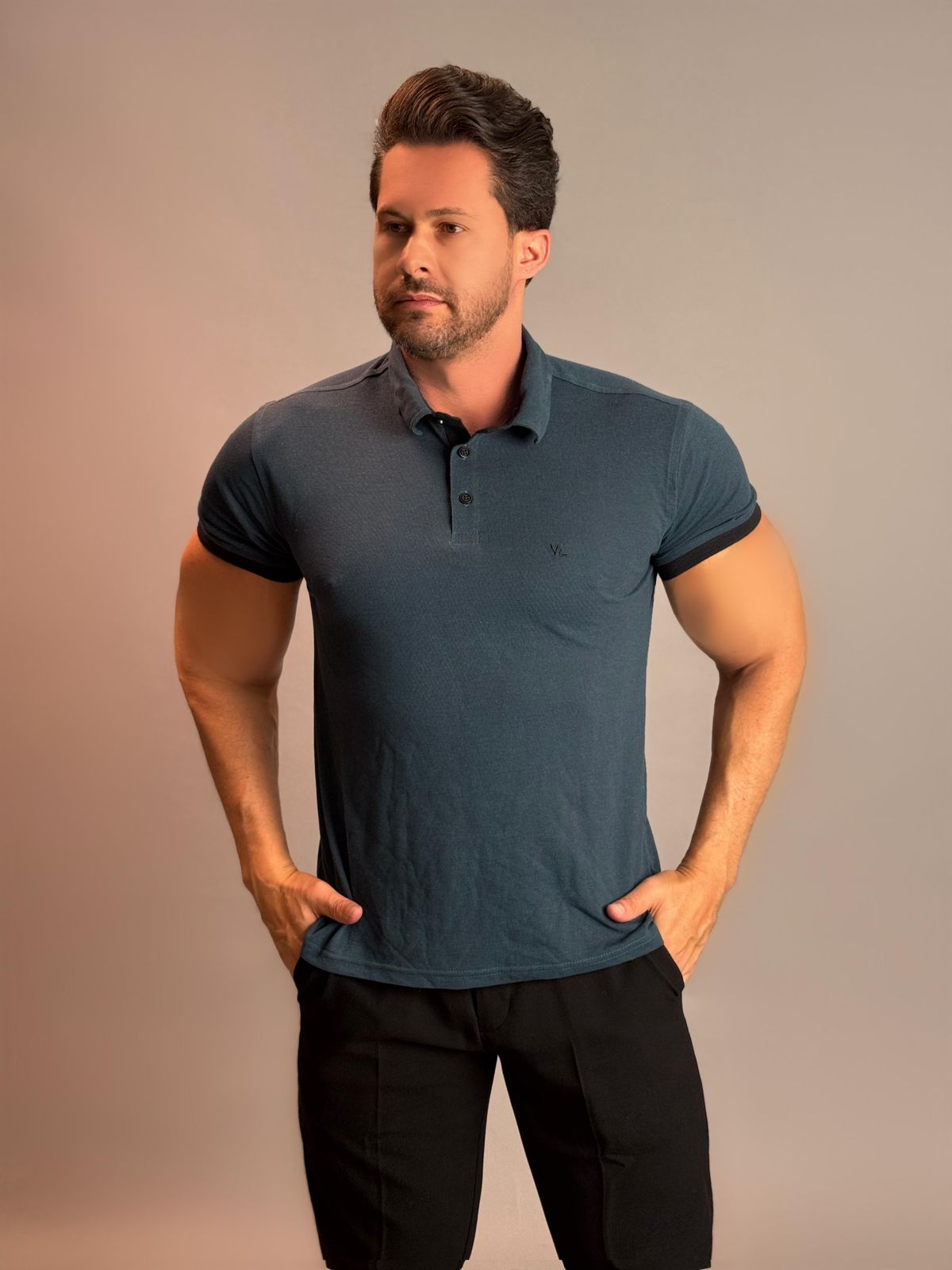 Camisa Gola Polo Masculina - Azul Marinho