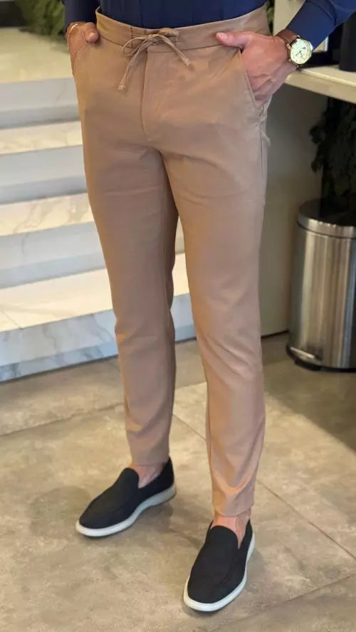 Calça Masculina Slim com Cadarço - Stretch