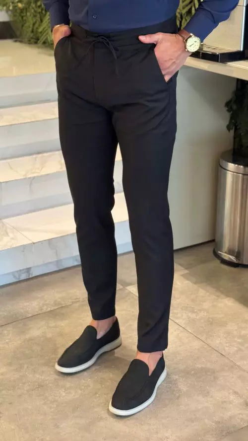 Calça Masculina Slim com Cadarço - Stretch