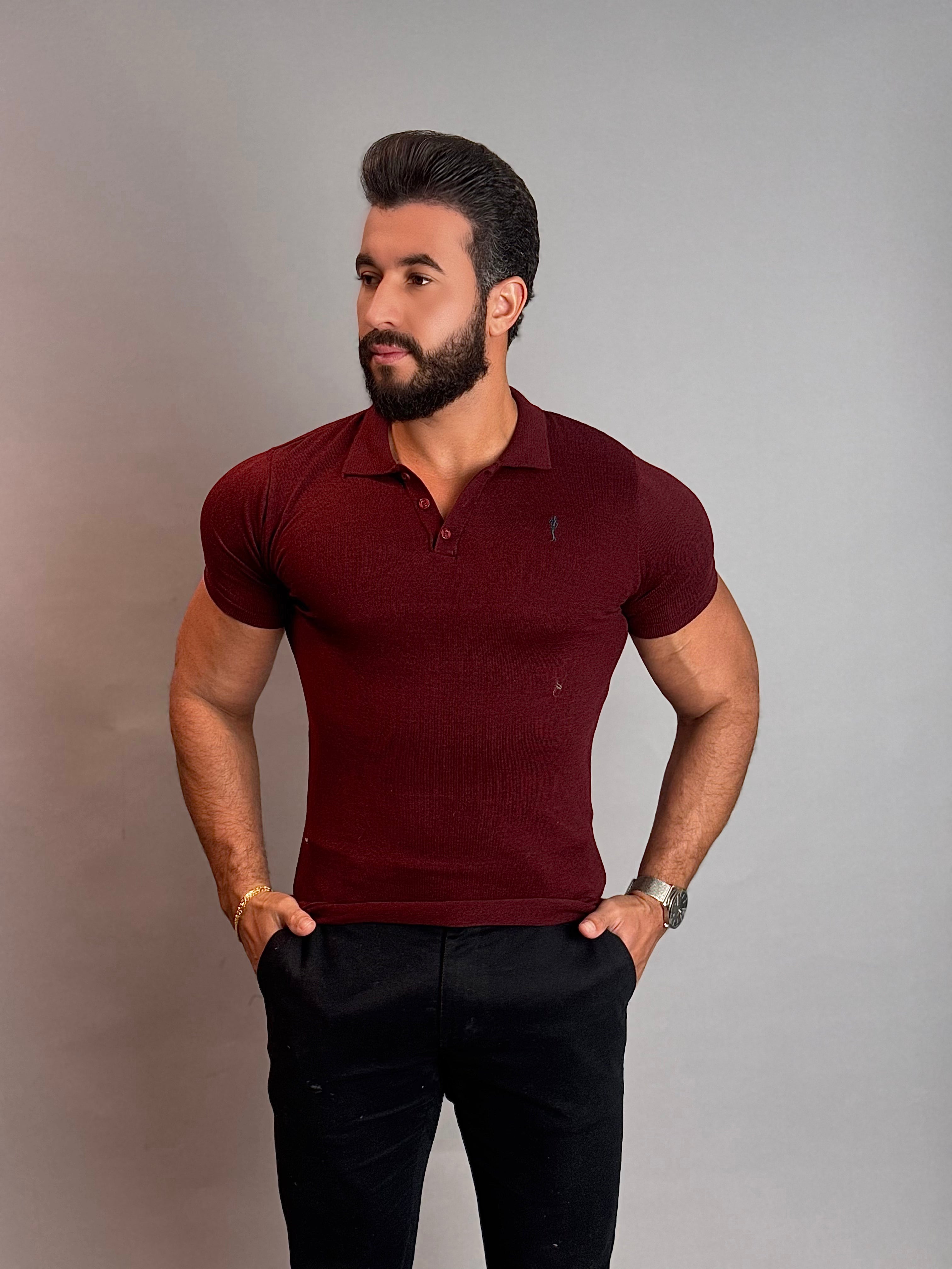Camisa Gola Polo Masculina - Bordô