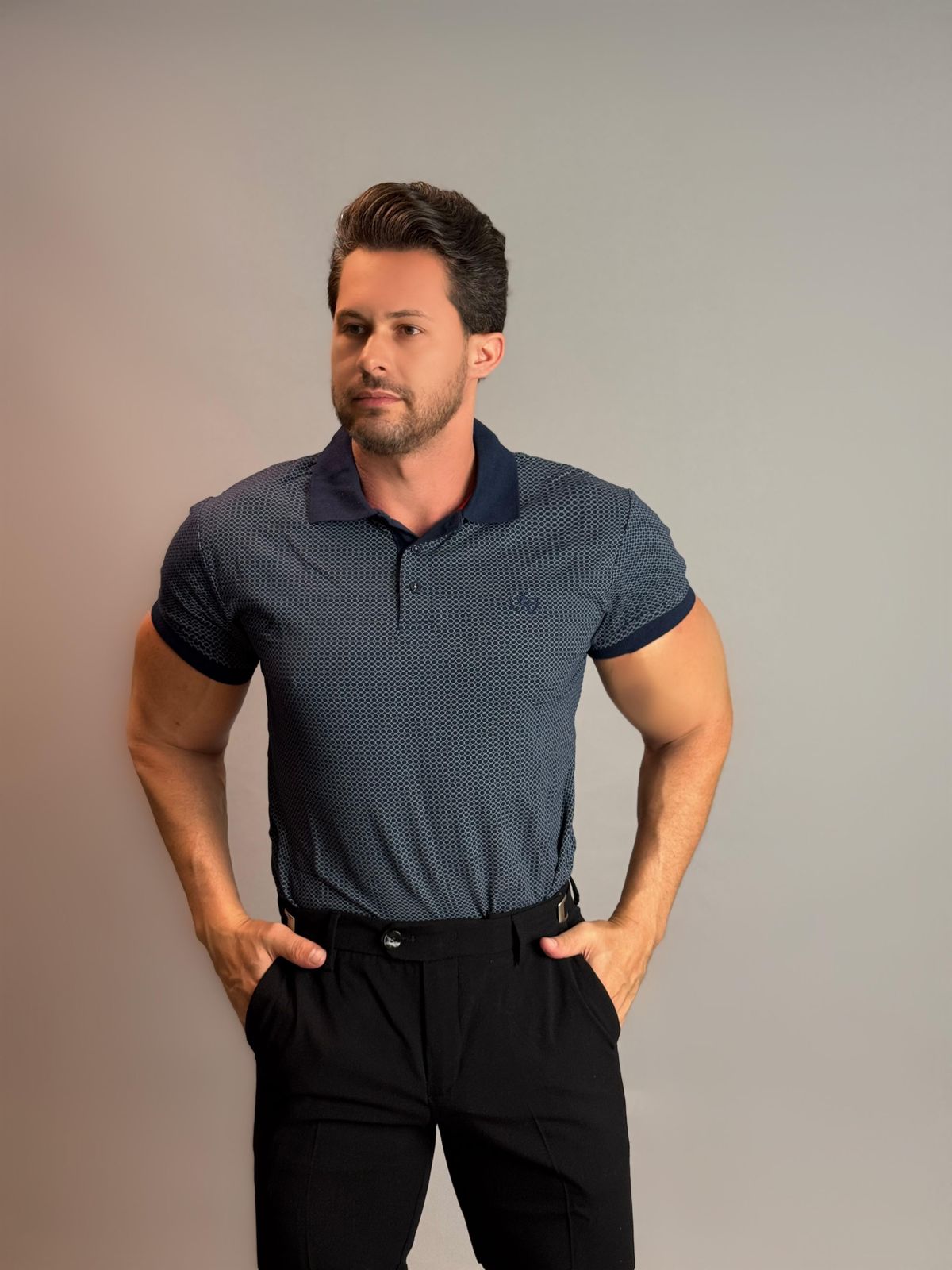 Camisa Gola Polo Masculina - Azul Marinho