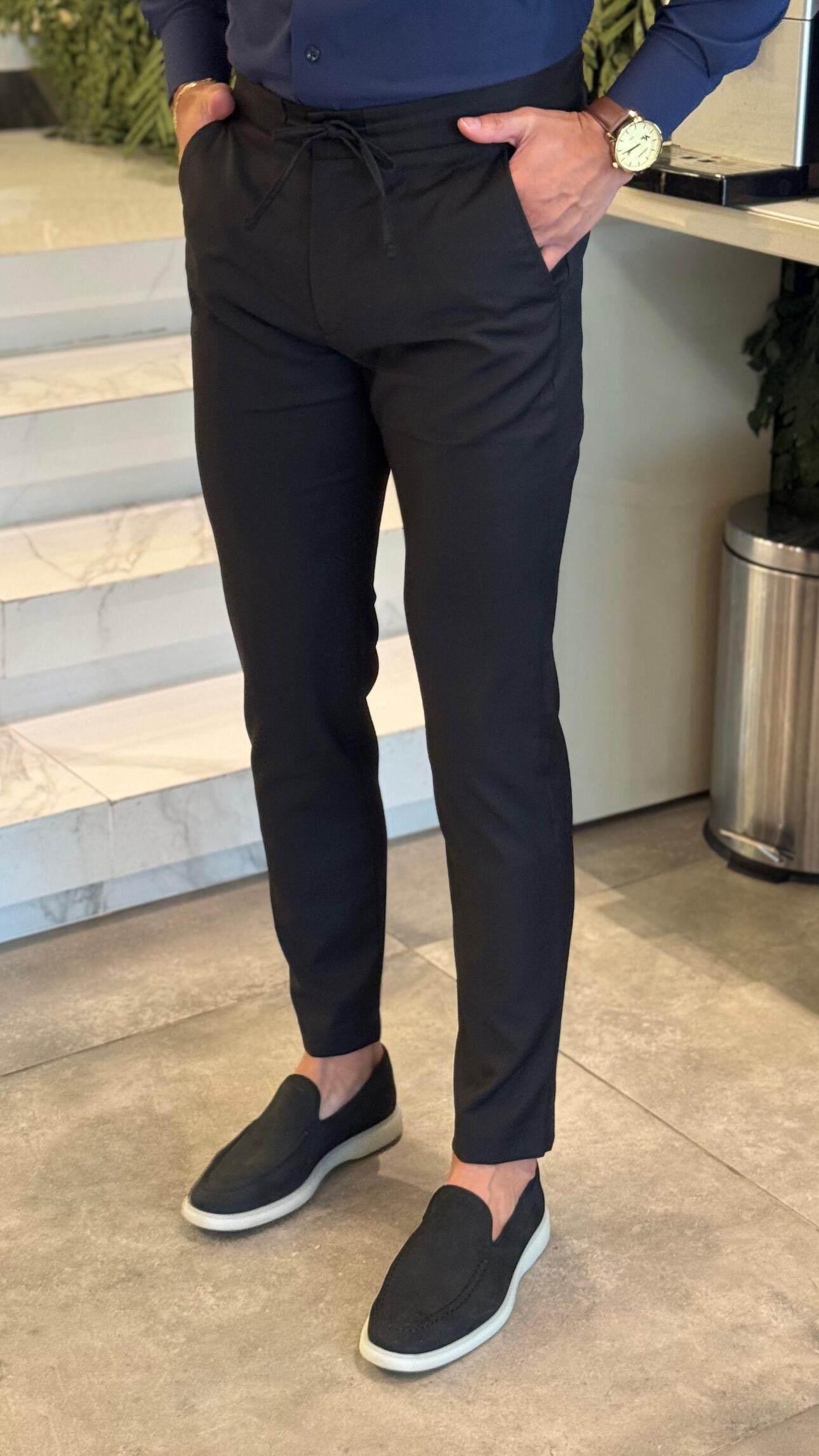 Calça Masculina Slim com Cadarço - Stretch