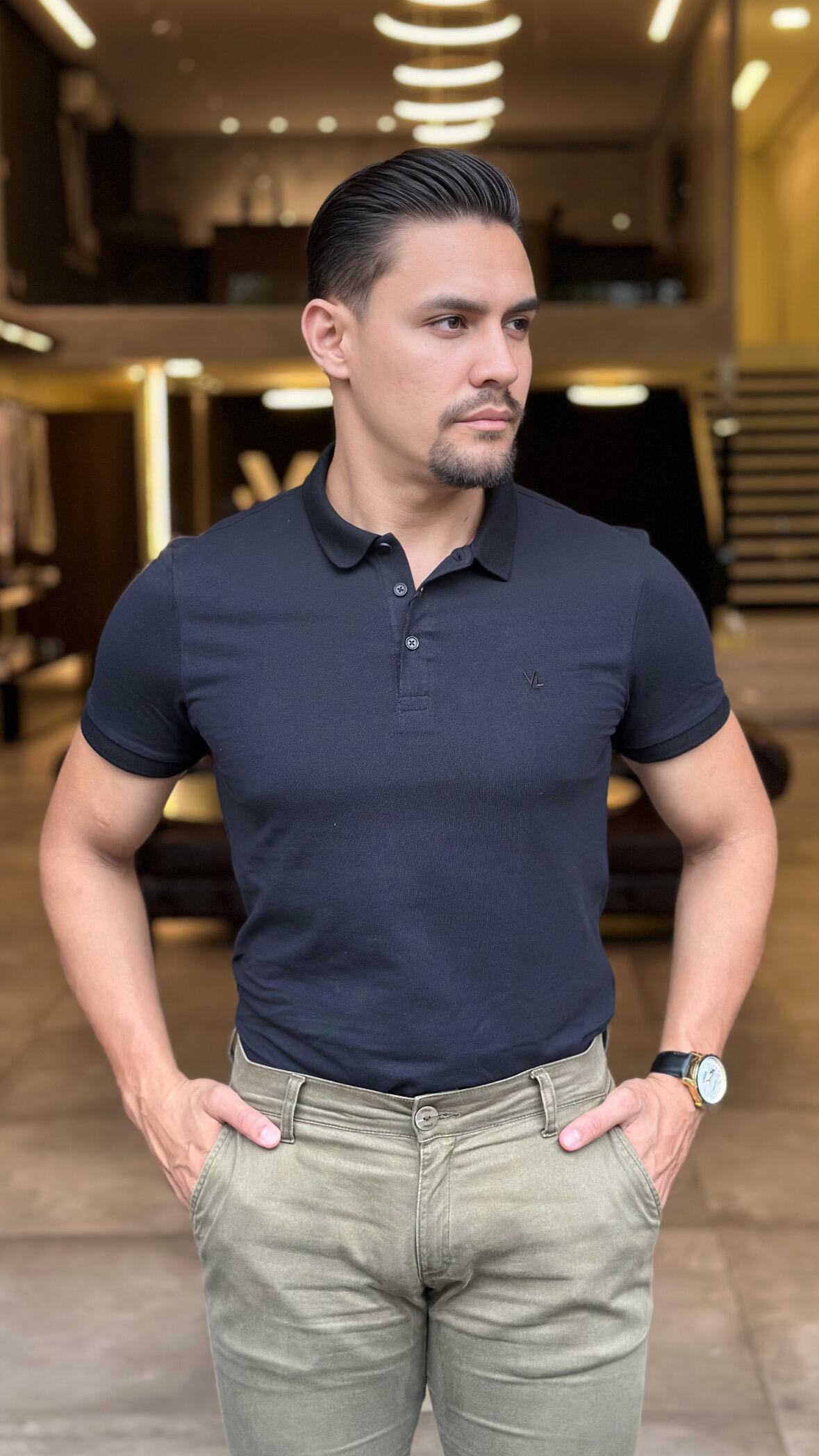 Camisa Masculina Gola Polo Algodão Piquet