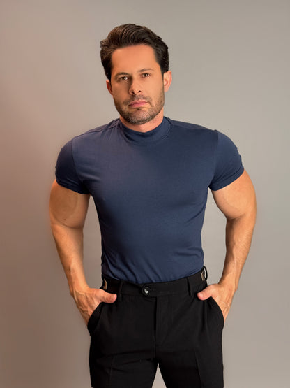 T-Shirt Masculina Gola Alta Techno Cotton