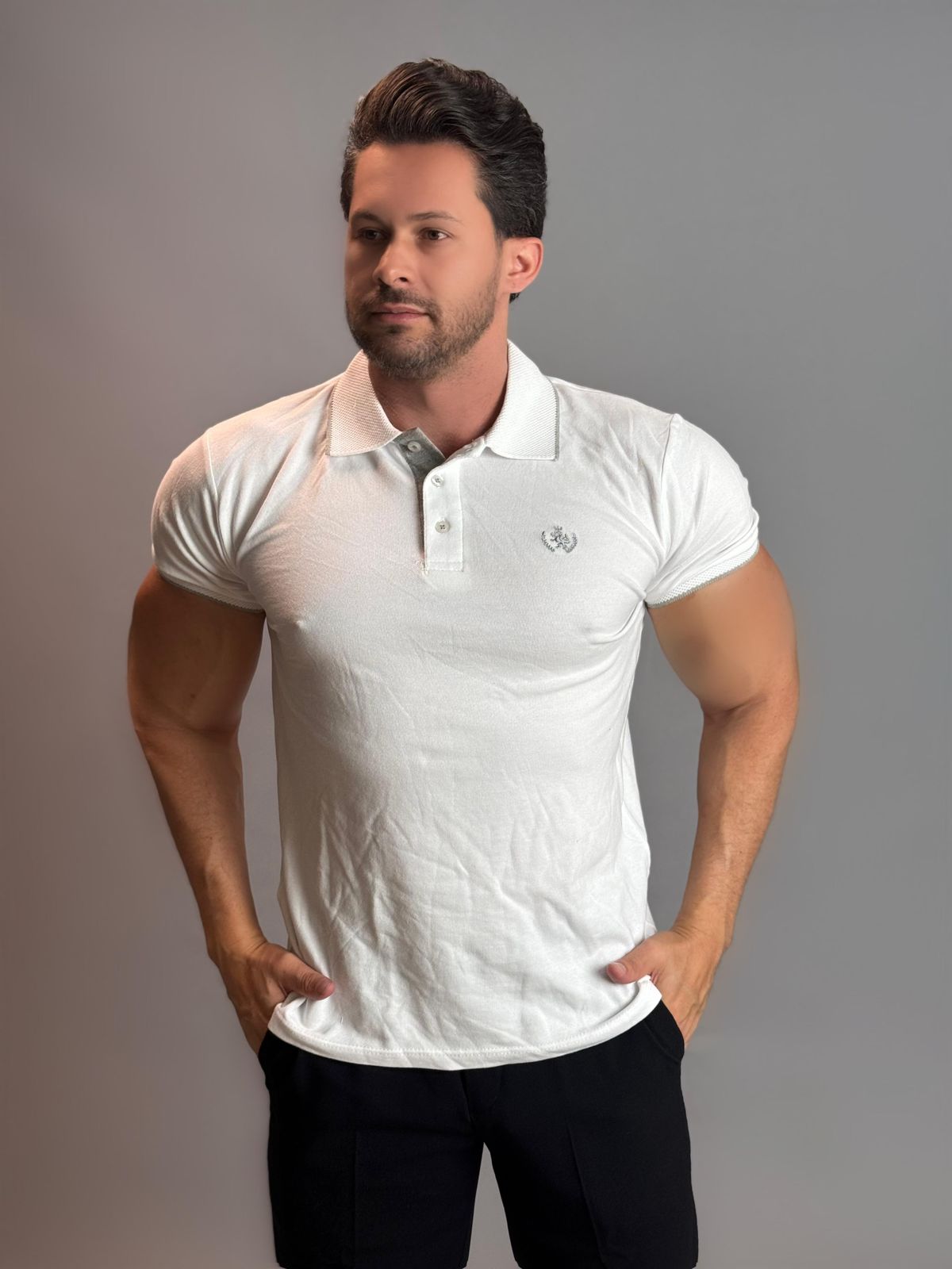 Camisa Gola Polo Masculina - Branca