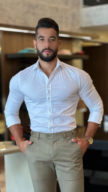 Camisa Social Slim Masculina Acetinada - Fio 60