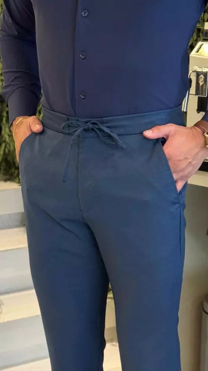 Calça Masculina Slim com Cadarço - Stretch