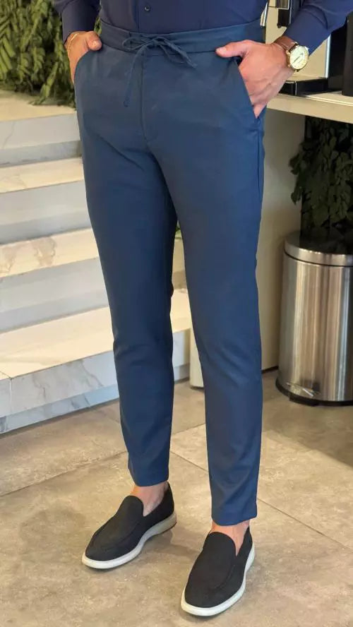 Calça Masculina Slim com Cadarço - Stretch