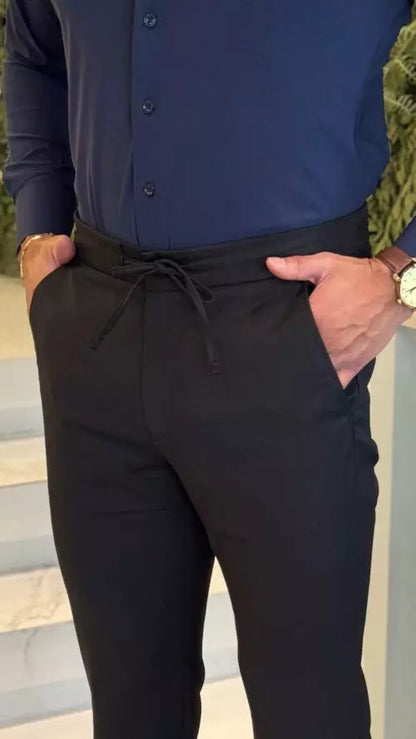 Calça Masculina Slim com Cadarço - Stretch