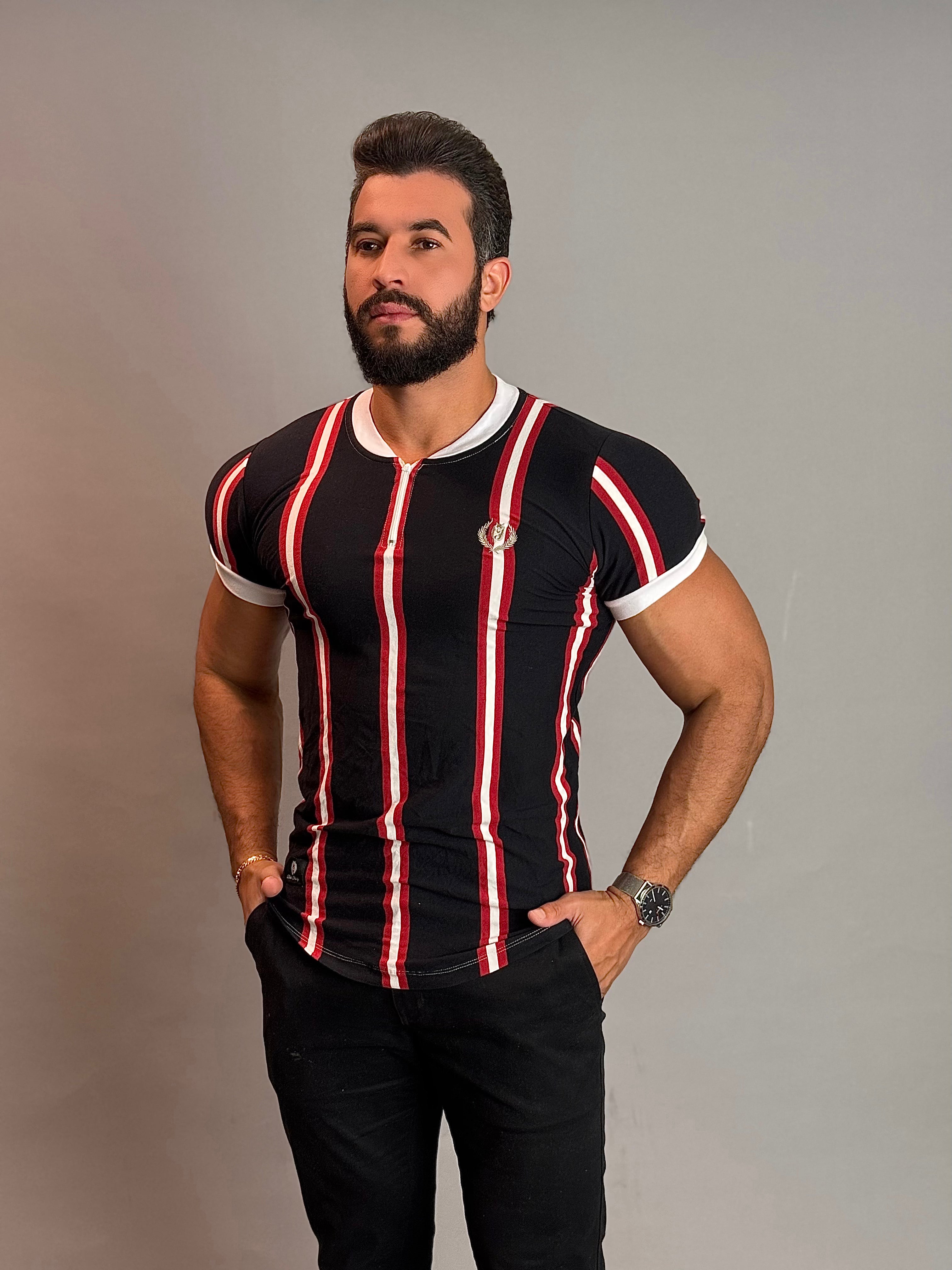 Camisa Gola Redonda Masculina - Listrada
