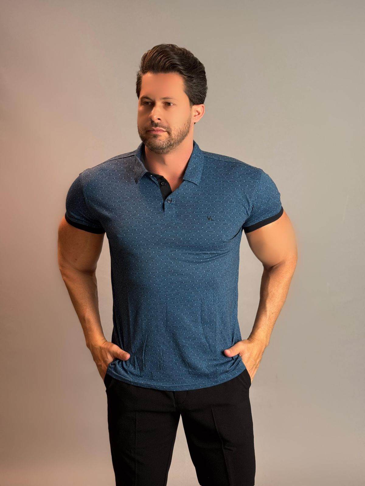 Camisa Gola Polo Masculina - Azul