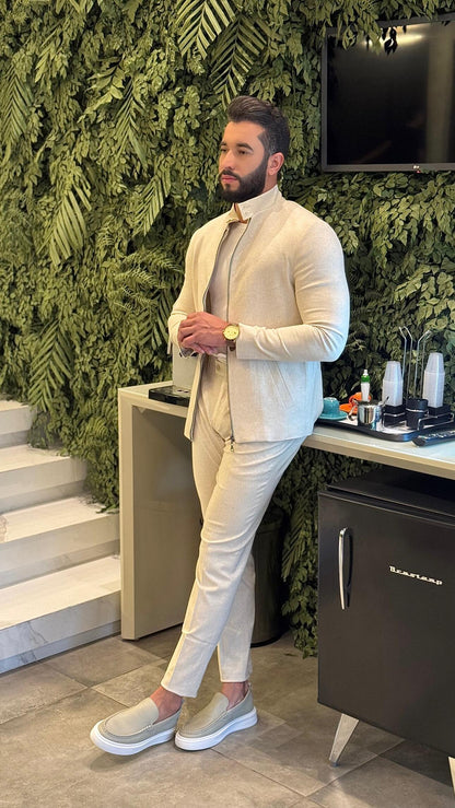 Calça Alfaiataria Masculina com regulagem - 100% linho