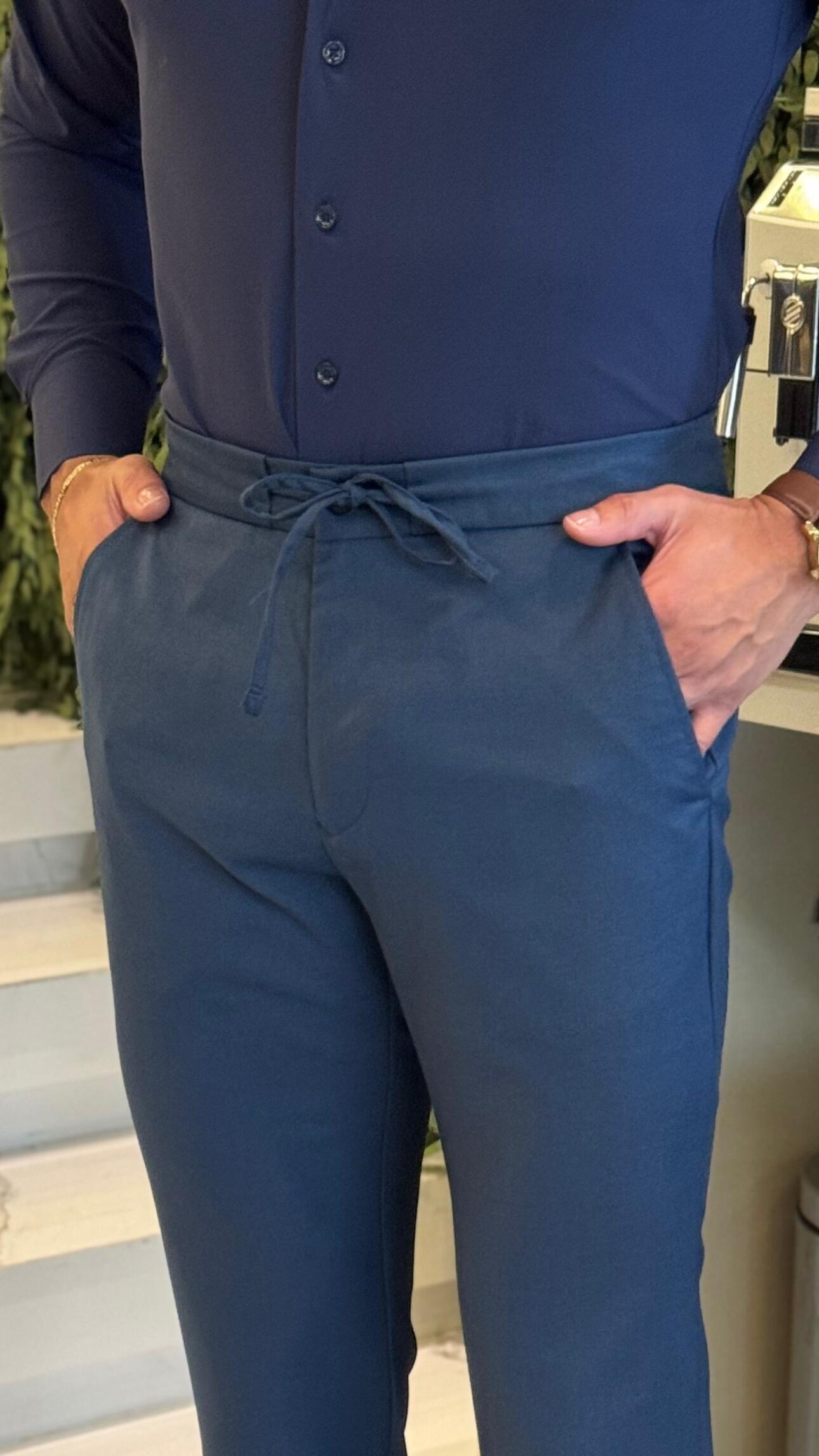 Calça Masculina Slim com Cadarço - Stretch