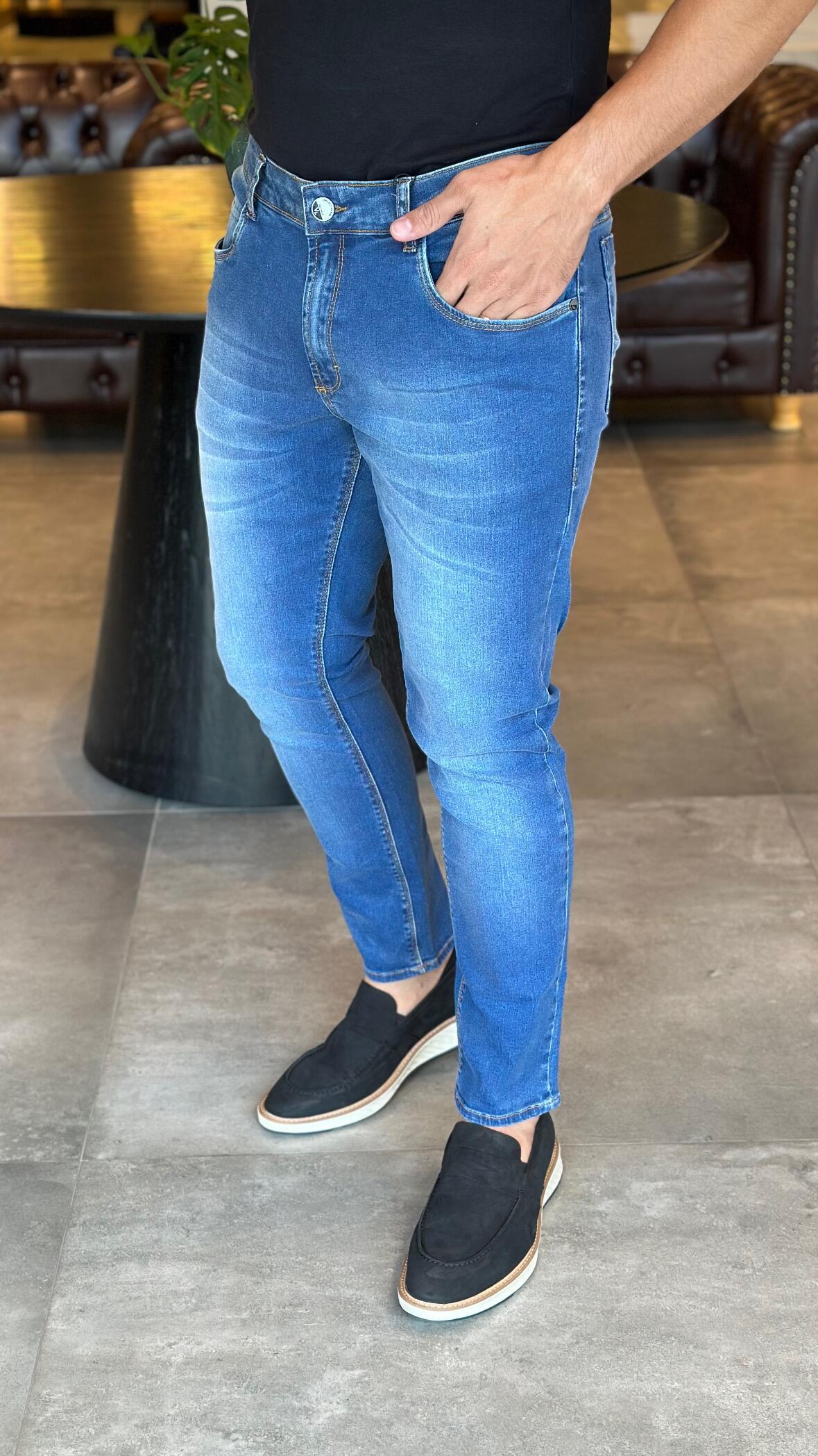 Calça Jeans Masculina Croped T400