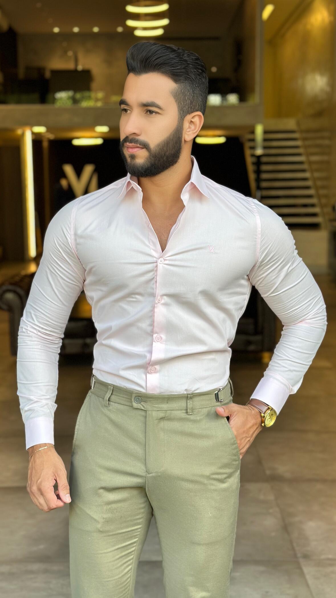 Camisa Social Slim Masculina Fio 60