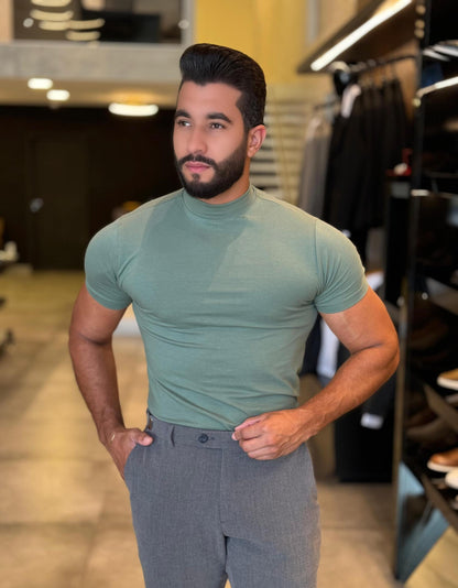 T-Shirt Masculina Gola Alta Techno Cotton